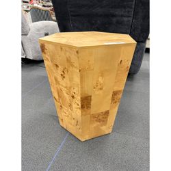 Ogden Burled Wood Hexagon Accent Table, Brown
