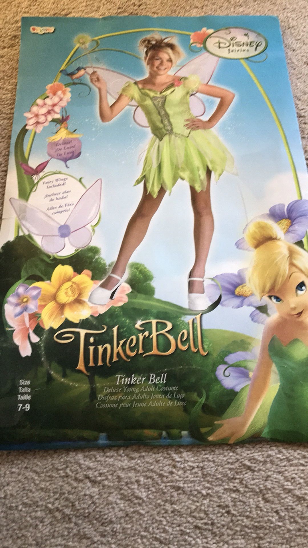 7-8 years girls Disney tinker bell princess costume set Halloween