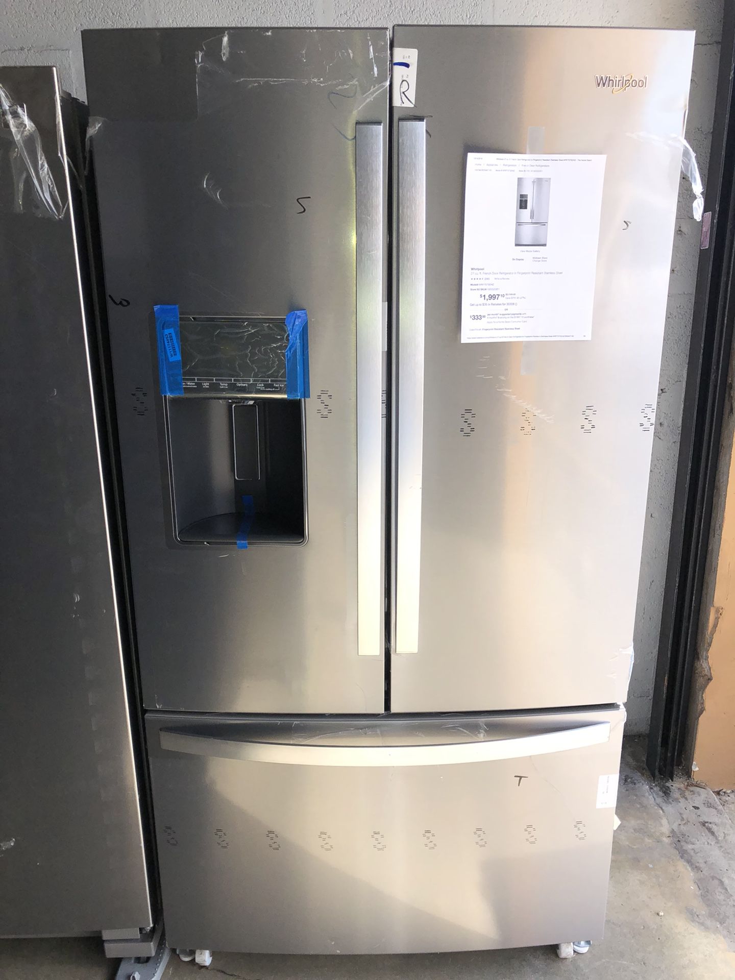 WHIRLPOOL REFRIGERATOR 36” NEW WARRANTY AND DELIVERY