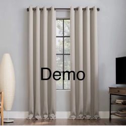 SUN ZERO Lichtenberg Blackout Thermal Grommet Curtain 104”x84” (Pair)