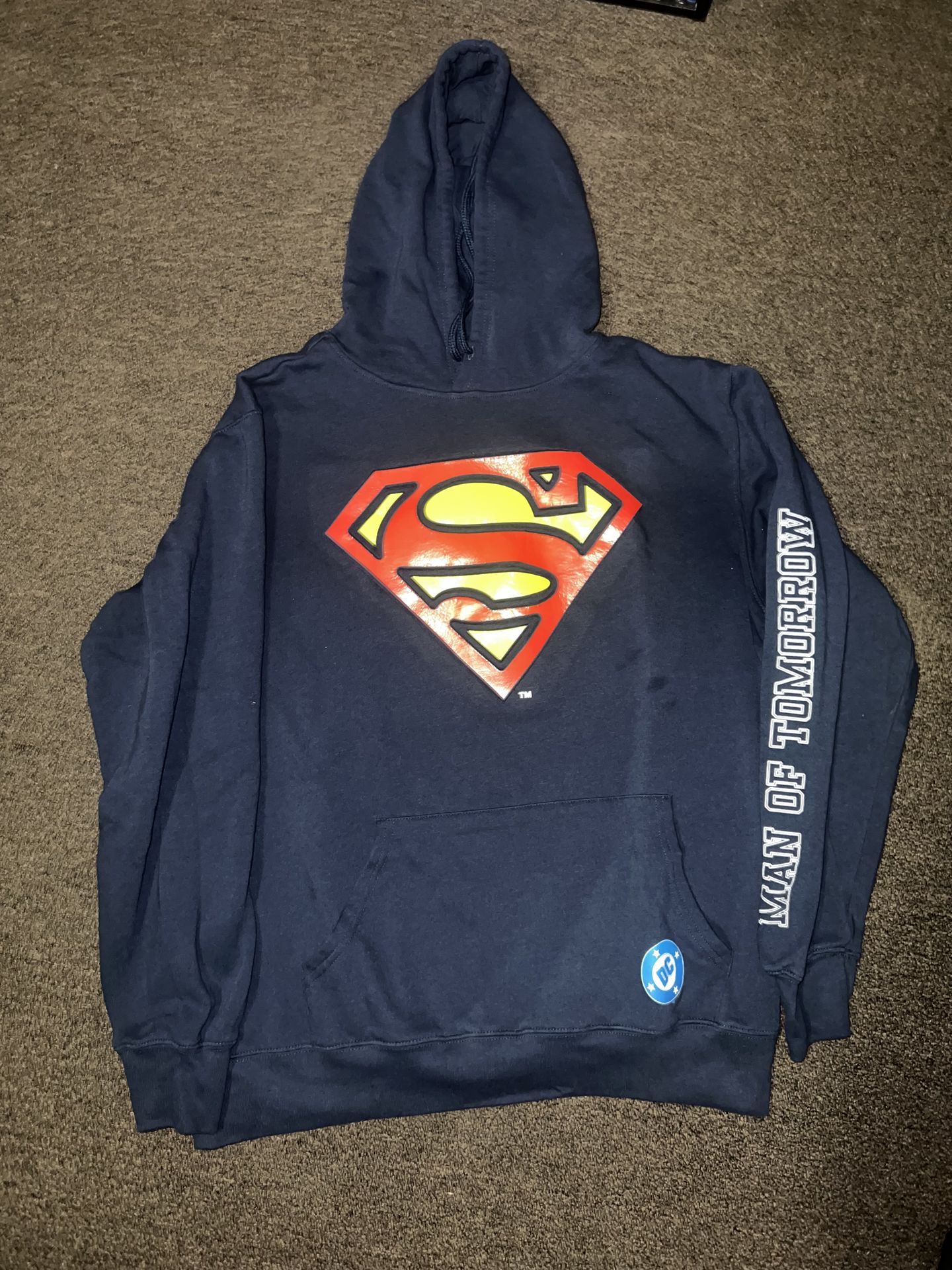 Superman Man of Tomorrow Hoodie Size Large