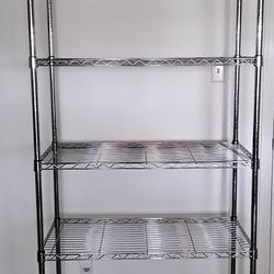 Chrome Shelving Rolling Unit - $70 Like New - 5 Tier Heavy Duty