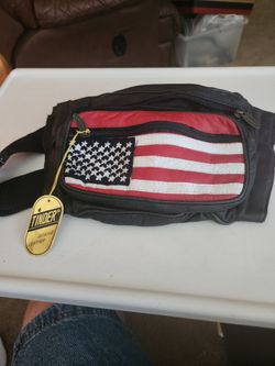 American Flag Fanny Pack that opens up
