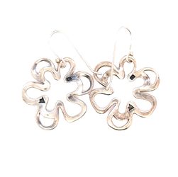Silpada Silver Floral Outline Drop Earrings