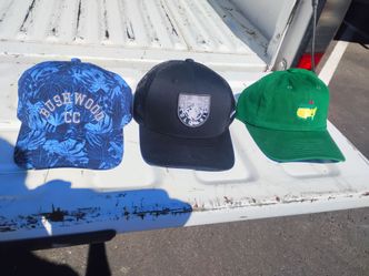 New Golf Hats! Masters Columbia Bush Wood! Golf Clubs! $30 Retail!