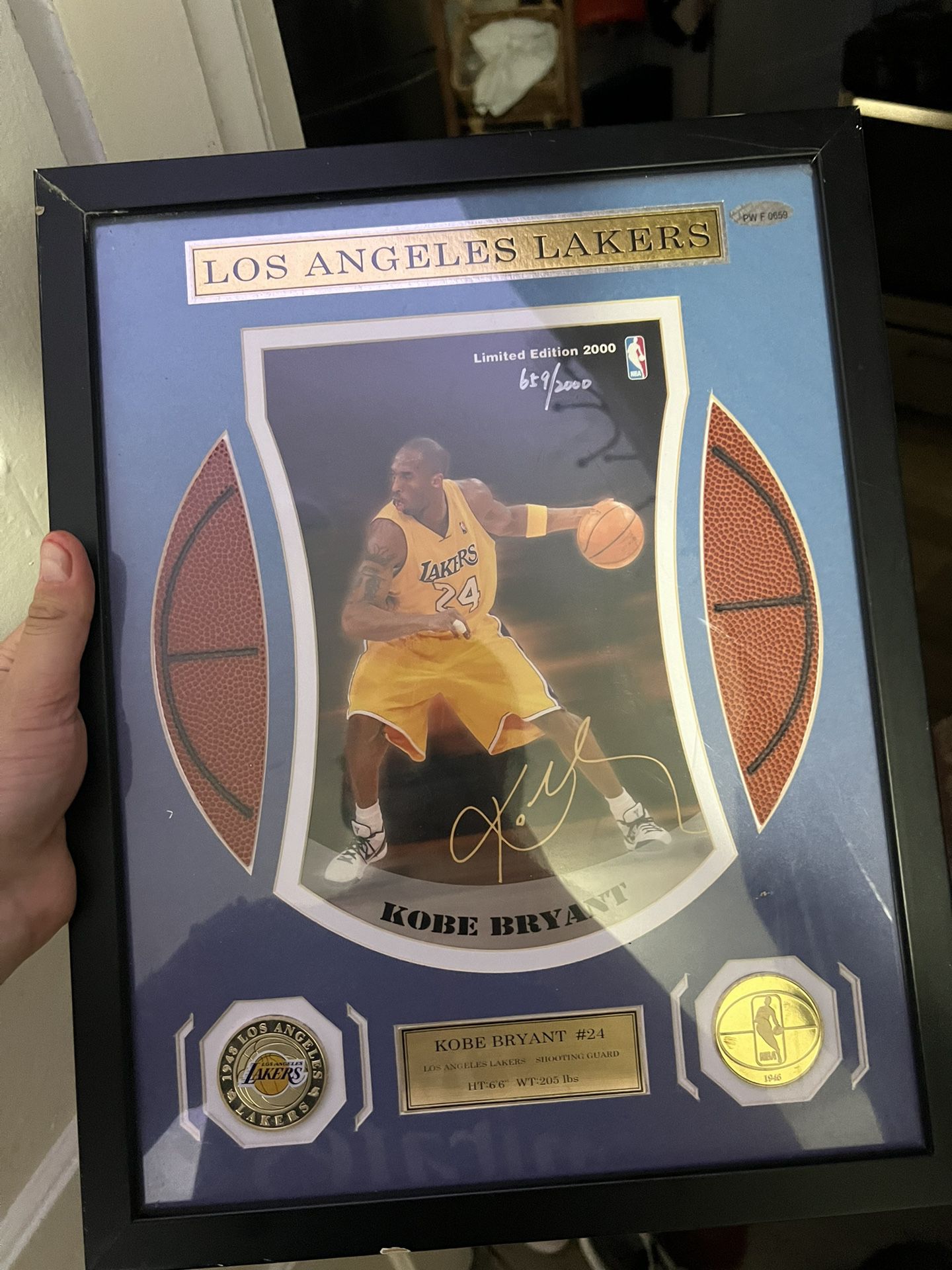 Kobe Bryant Signed Frame With 24k Gold Coins 
