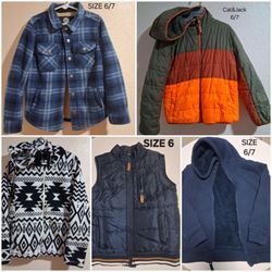 SIZE 6 BOY OUTERWEAR JACKETS SWEATER & VEST (ROPA CHAMARRAS Y SUÉTER PARA NIÑO TALLA 6 AÑOS)