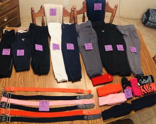 Girl’s Softball Bundle/Lot: pants, belts & Socks