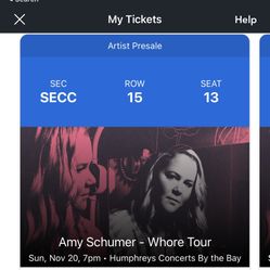 Amy Schumer - 2 Tickets Tonight 11/20
