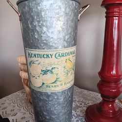 Metal Bucket Decor 12" Tall 