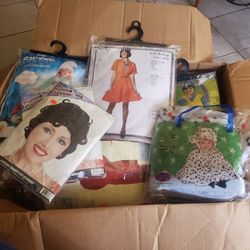 35pc Box Of Brand New Costumes Great For Resale Asking $100 For All, NOT 🚫 SELLING INDIVIDUAL Great Deal Great For Extra Income $$$