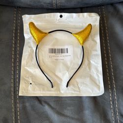 New In Package Gold Horns Headband Halloween Costume