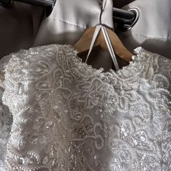 Demetrios Vintage Wedding Dress Sequins Pearls 