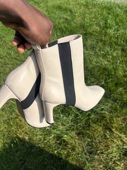 Cream Chelsea Ankle Boots with Heel