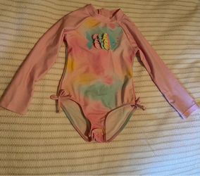Little Me long sleeve rainbow fish bathing suit size 24 months