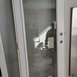 NEW Masonite 73988 HVHZ 32" x 80" Left Hand Outswing Steel Impact Front Door Exterior No Brickmold White Hurricane