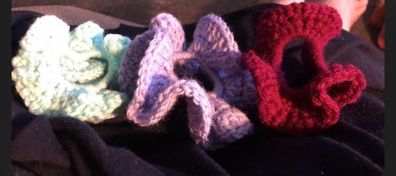Crochet, hair scrunchies