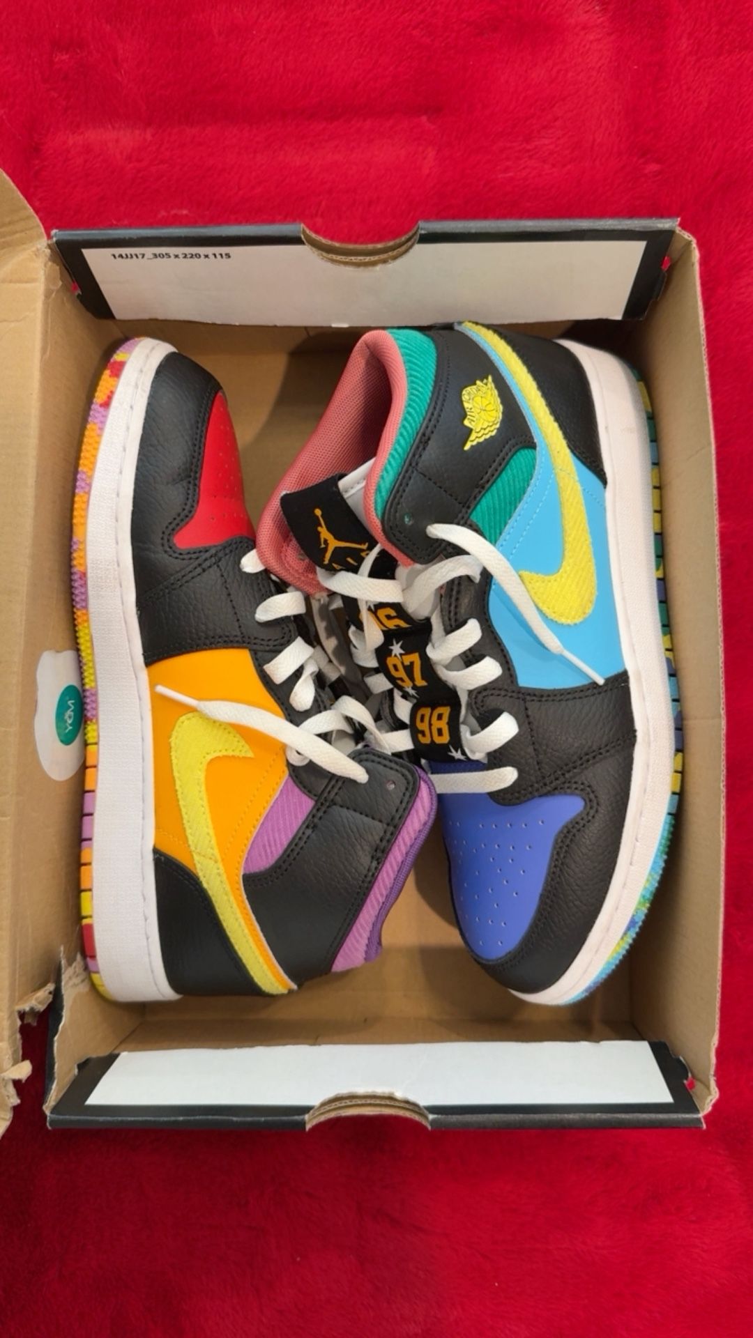 Jordan 1 Mid What The Size 6.5y Gradeschool