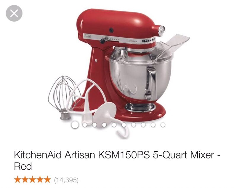 KitchenAid Artisan 5 Quart Mixer - Red