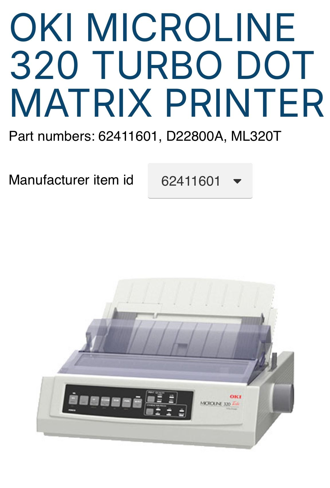 Dot Matrix Printer Refurbished In Box