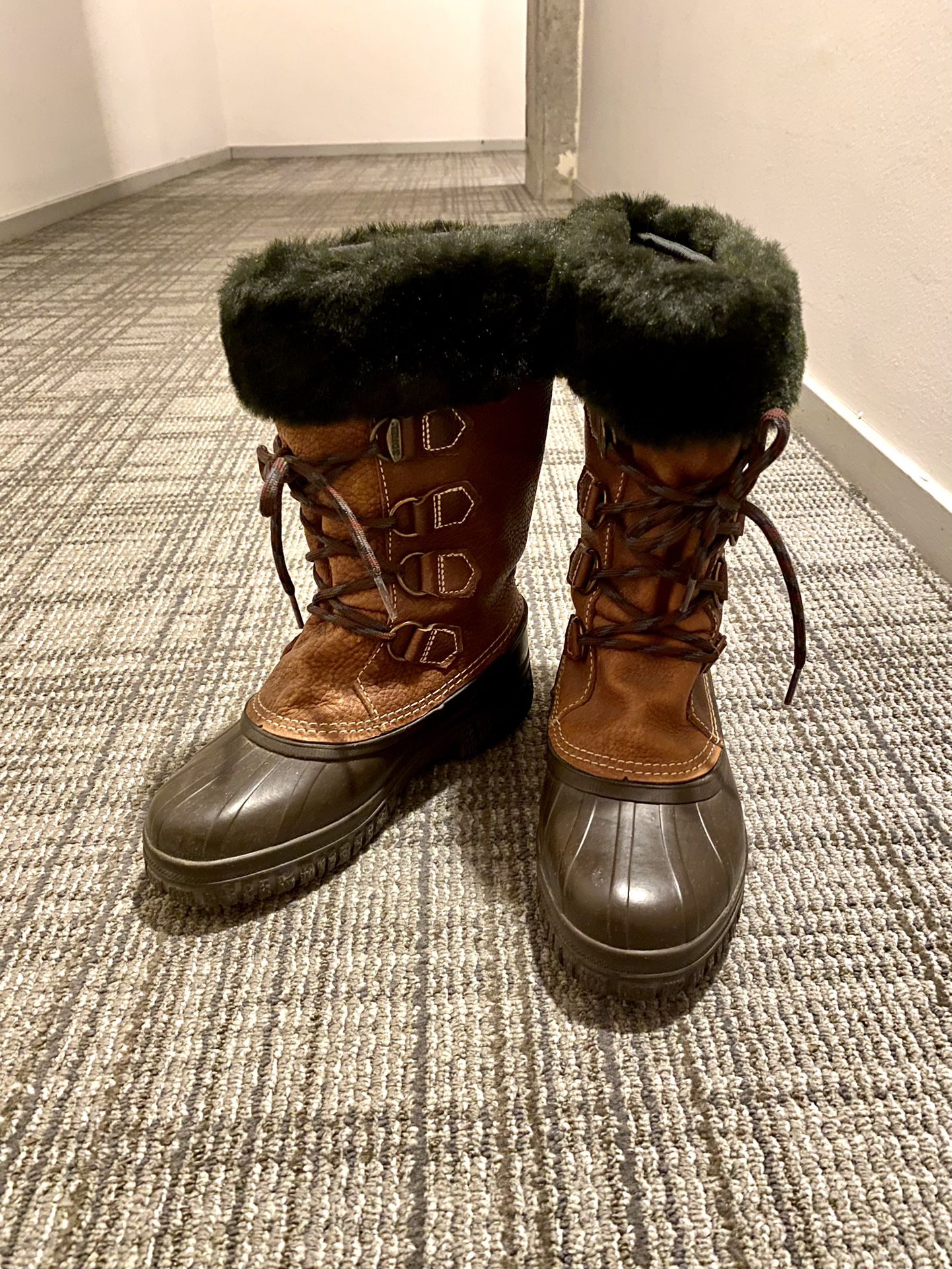 SOREL Boots Size 5 Cambrion x En Fer Style Mid-calf Brown Waterproof Winter Boots