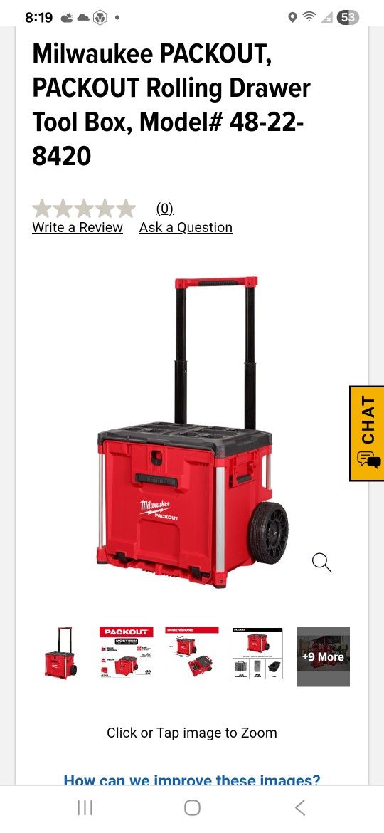 Milwaukee Rolling Drawer Tool Box 