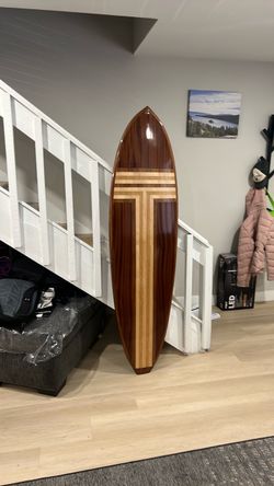 Wooden surf board