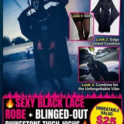🔥 BRAND NEW Boutique Bundle: Sexy Robe + Rhinestone Thighs ($25) 🔥