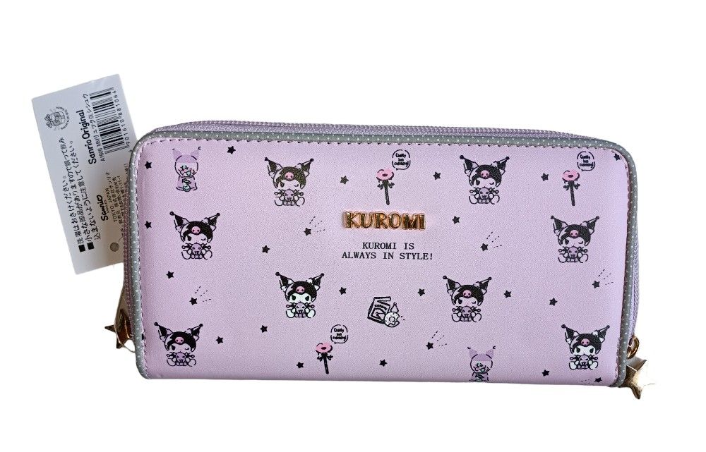 SANRIO KUROMI Long Wallet PU Leather KUROMI SANRIO Official Coin purse KAWAII TOKYO
