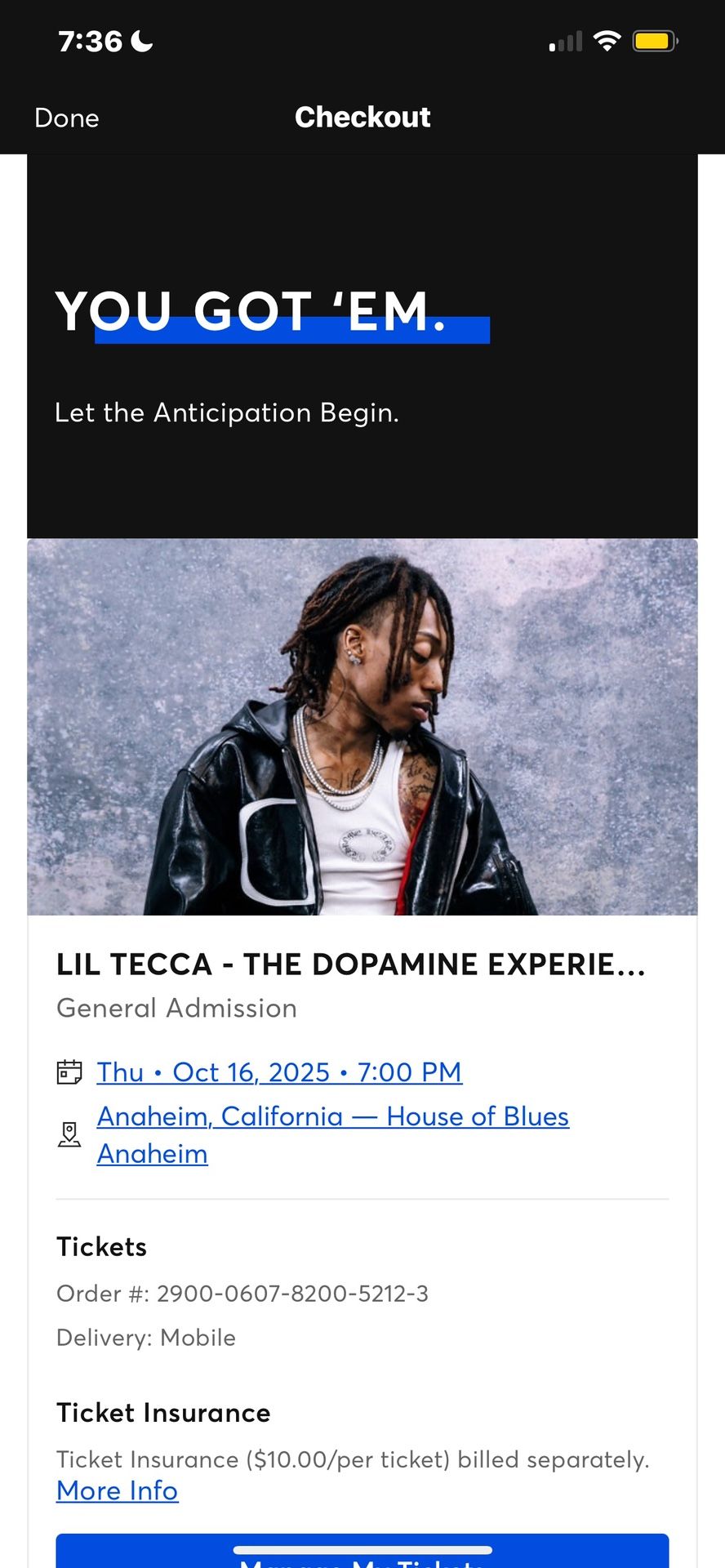 2 Lil Tecca tickets 