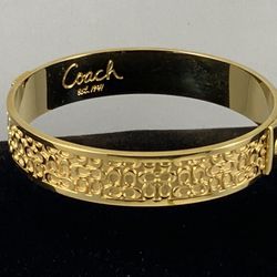 NWOT 🌟 COACH Bangle Bracelet Gold 1/2" Signature "C" #96855
