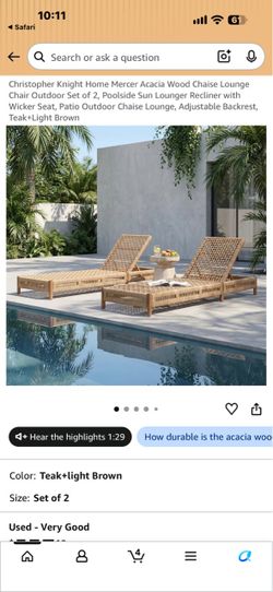 One new chaise lounge chair