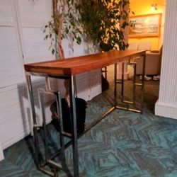 Wood Console Table with Steel