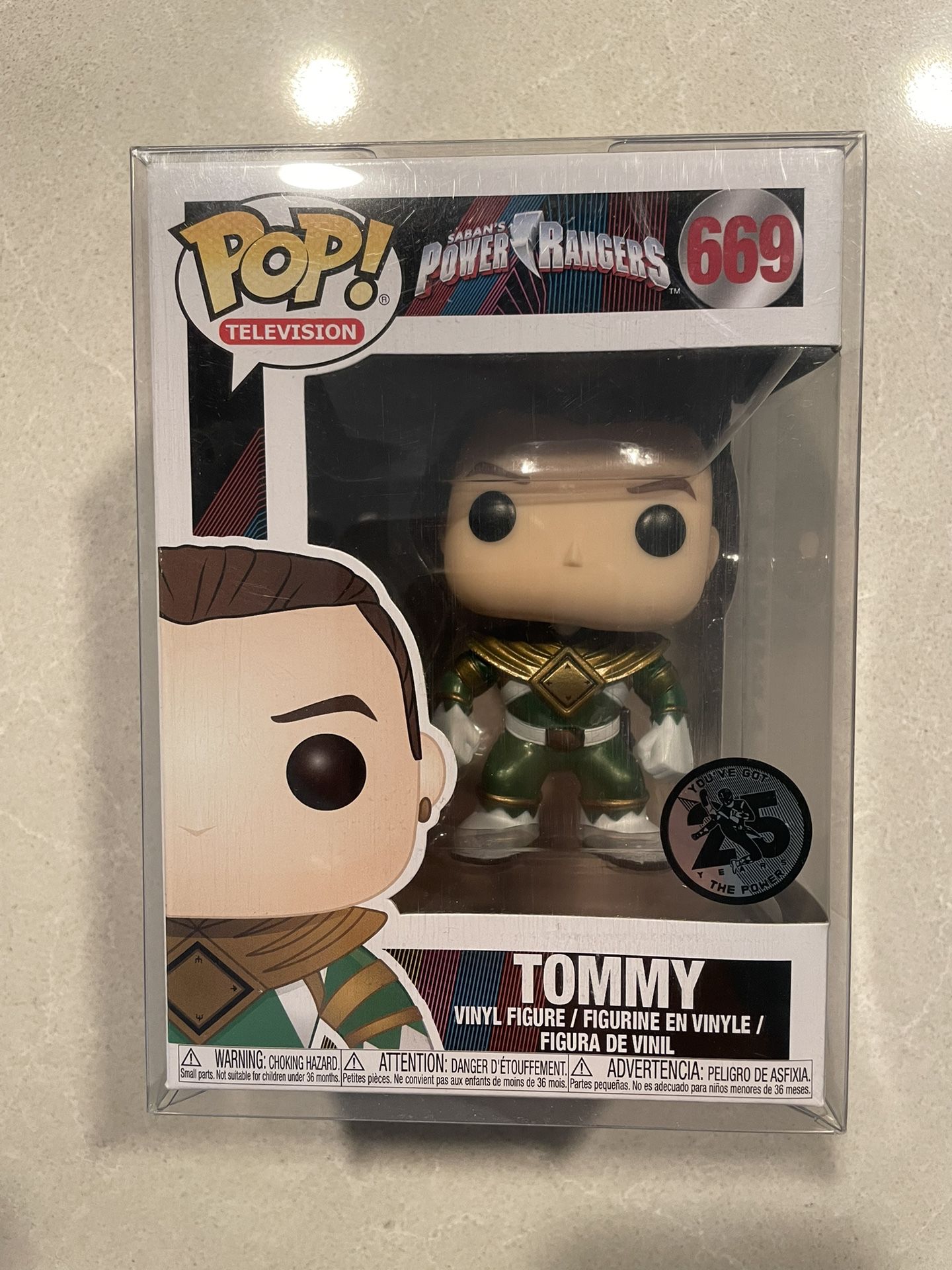 Metallic Green Ranger Tommy Funko Pop Galactic Toys Exclusive MMPR Mighty Morphin Power Rangers 669 with protector Unmasked Television
