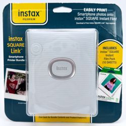 Fujifilm Instax Square Link Smartphone Printer Bluetooth USB-C w Film Bundle