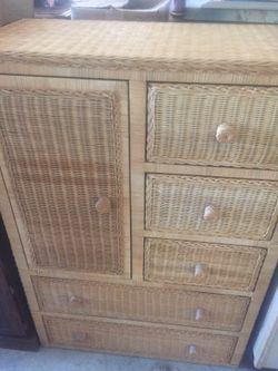 Wicker armoire
