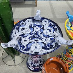 Talavera Birdbath ( Fountain) Etsy Casamxartesanalstore 