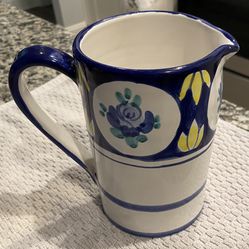 Vietri 6.5” Pitcher Hand Made & Painted in Italy CERP2-584