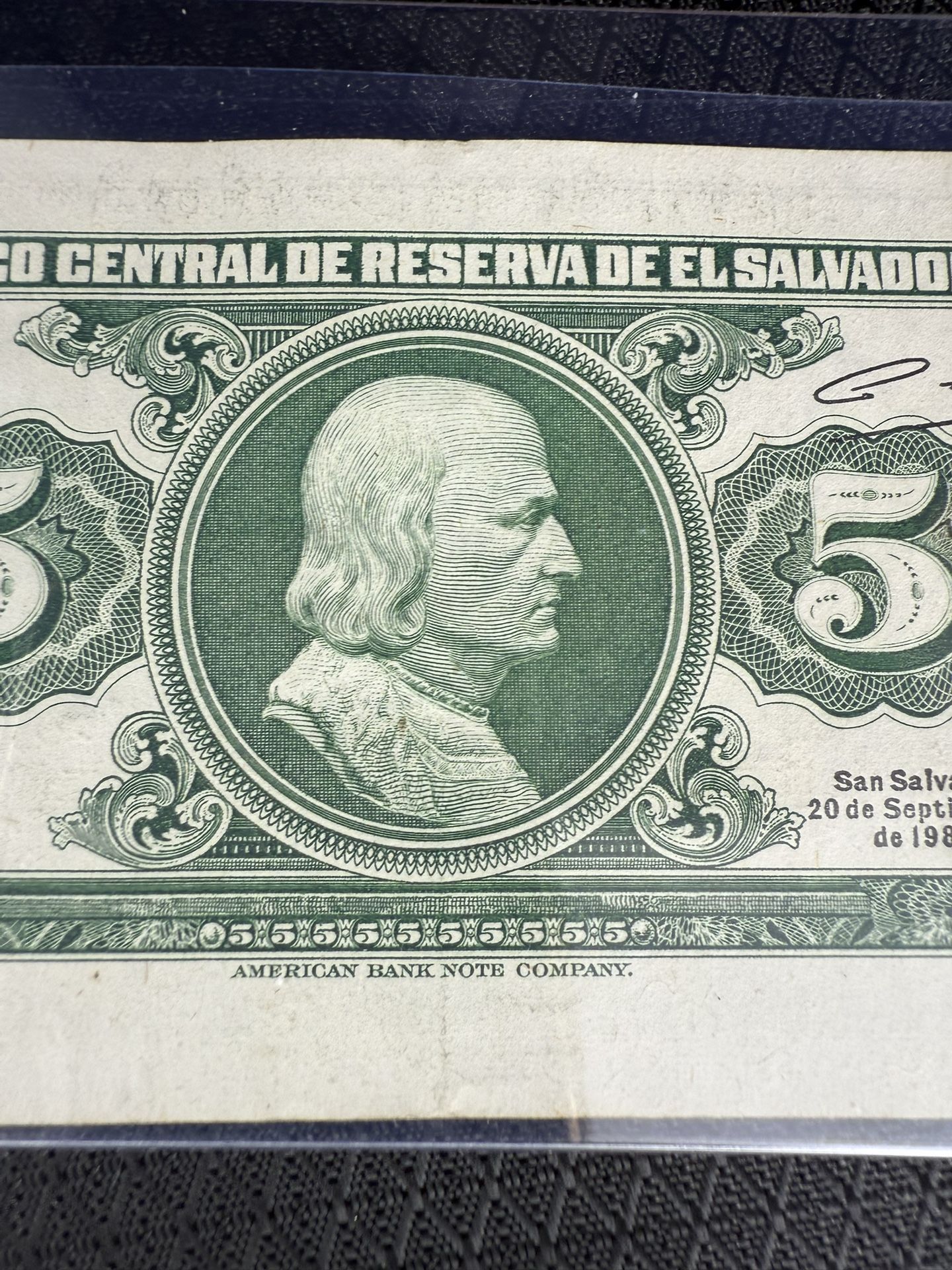 Billete De El Salvador, Cinco Colones 1983