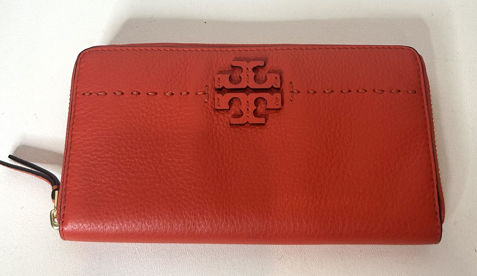 Tory Burch Poppy Red McGraw Zip Wallet