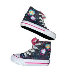 Paw Patrol Pink and Black High-Top Sneakers Size 5.5