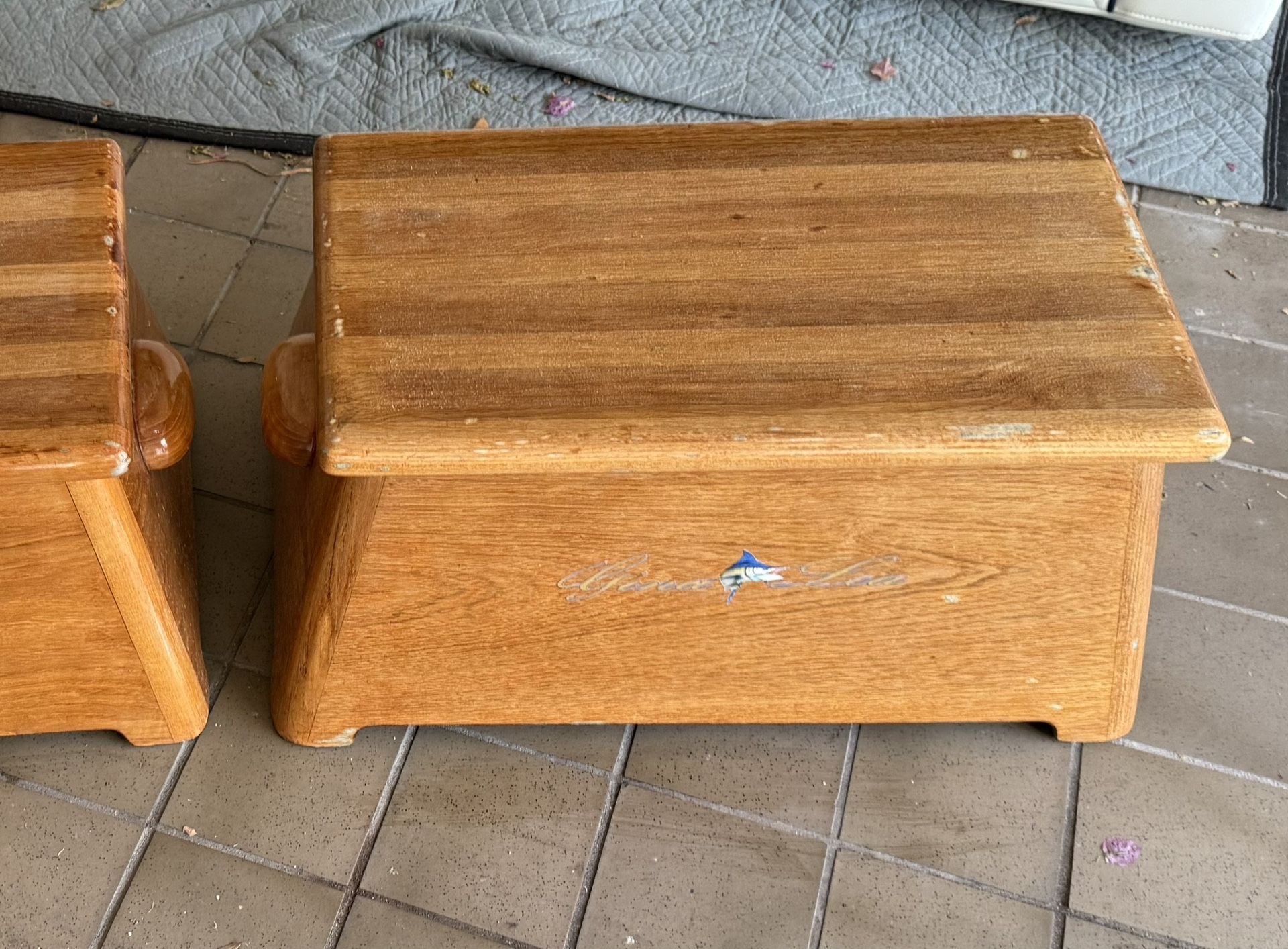 Teak Step Boxes (Pair) 2x Large