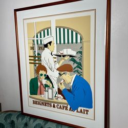 1983 ‘Beignets & Cafe Au Lait’ silkscreen print framed and signed