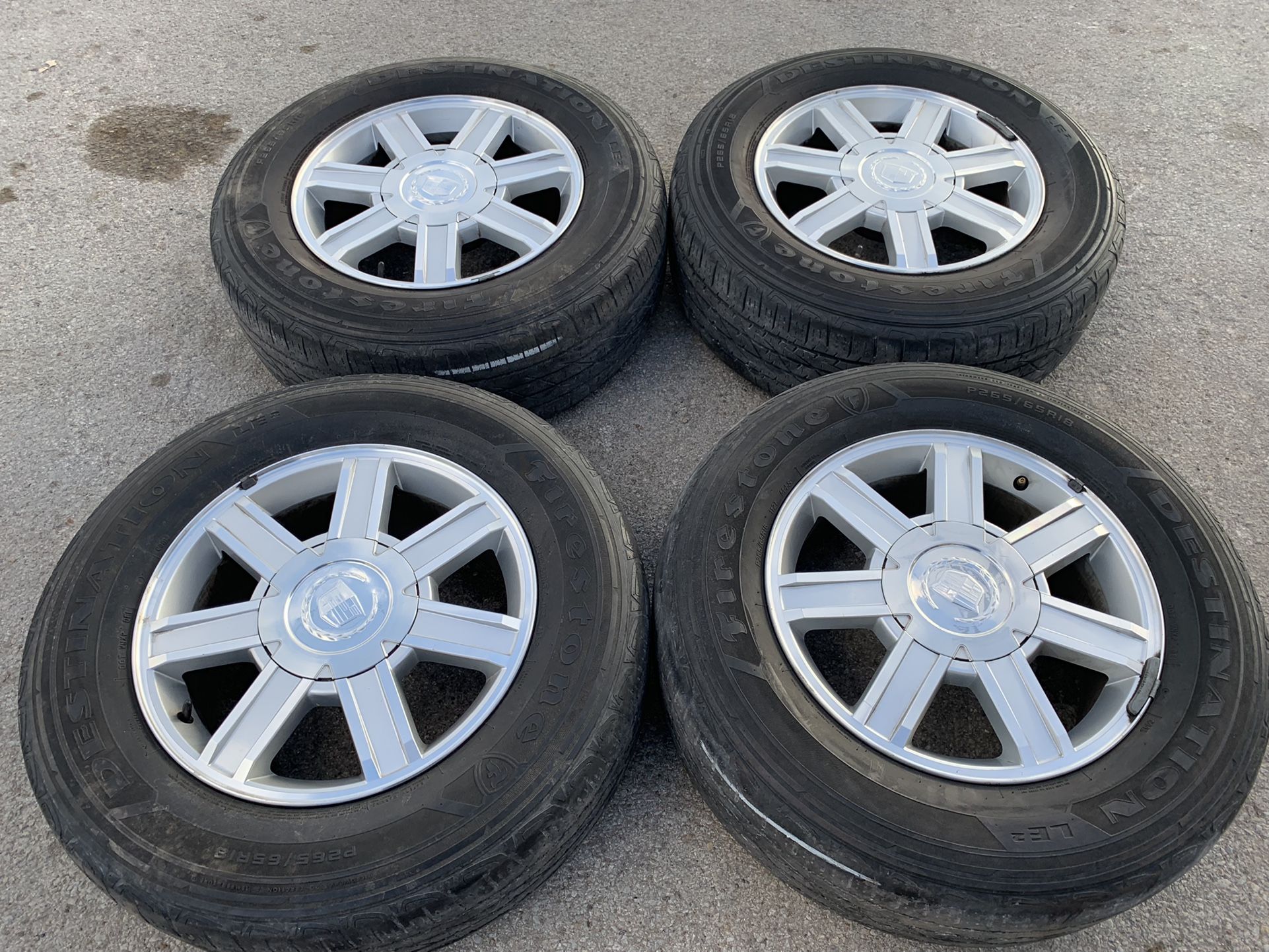 Cadillac Escalade Wheels And Tires 6 Lug Rims Cadi Ext Rines con Llantas Take offs off pull pulloffs stock stocks factory Original originals 20” twen