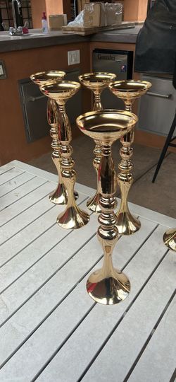 Gold Metal Candle Holders $5 each