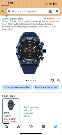 Description Citizen CZ Smart Gen 1 Hybrid smartwatch 44mm,
