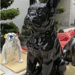Giant Boxer Statue Jet blacK Indoor/outdoor 