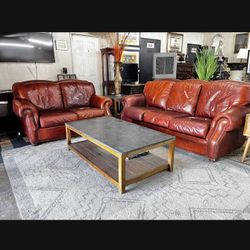Leather sofa loveseat