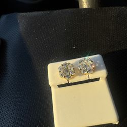 925 honeycomb Moissanite Earrings 1.52 Ctw VVS