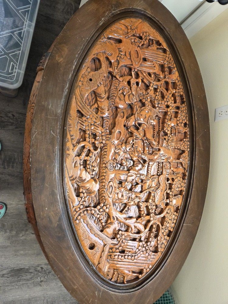 Antique Chinese Tea Table With 6 Stools